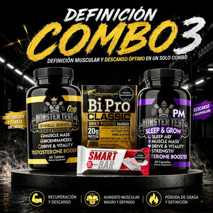 COMBO 3 - DEFINICIÓN (Gold + PM · Masa magra y recuperación) - PowerFit Suplementos