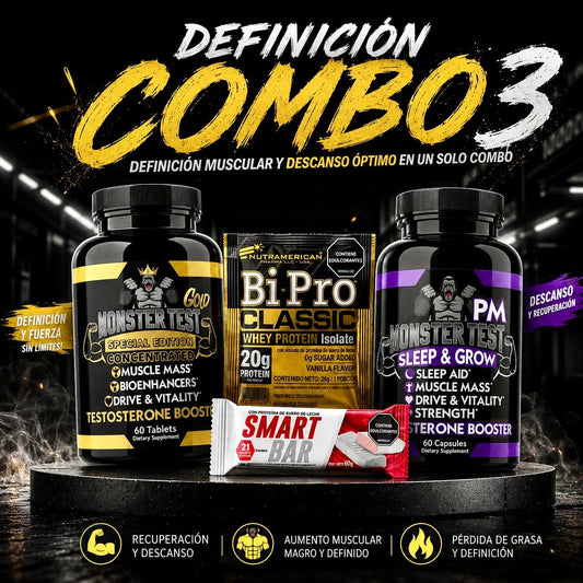 COMBO 3 - DEFINICIÓN (Gold + PM · Masa magra y recuperación) - PowerFit Suplementos