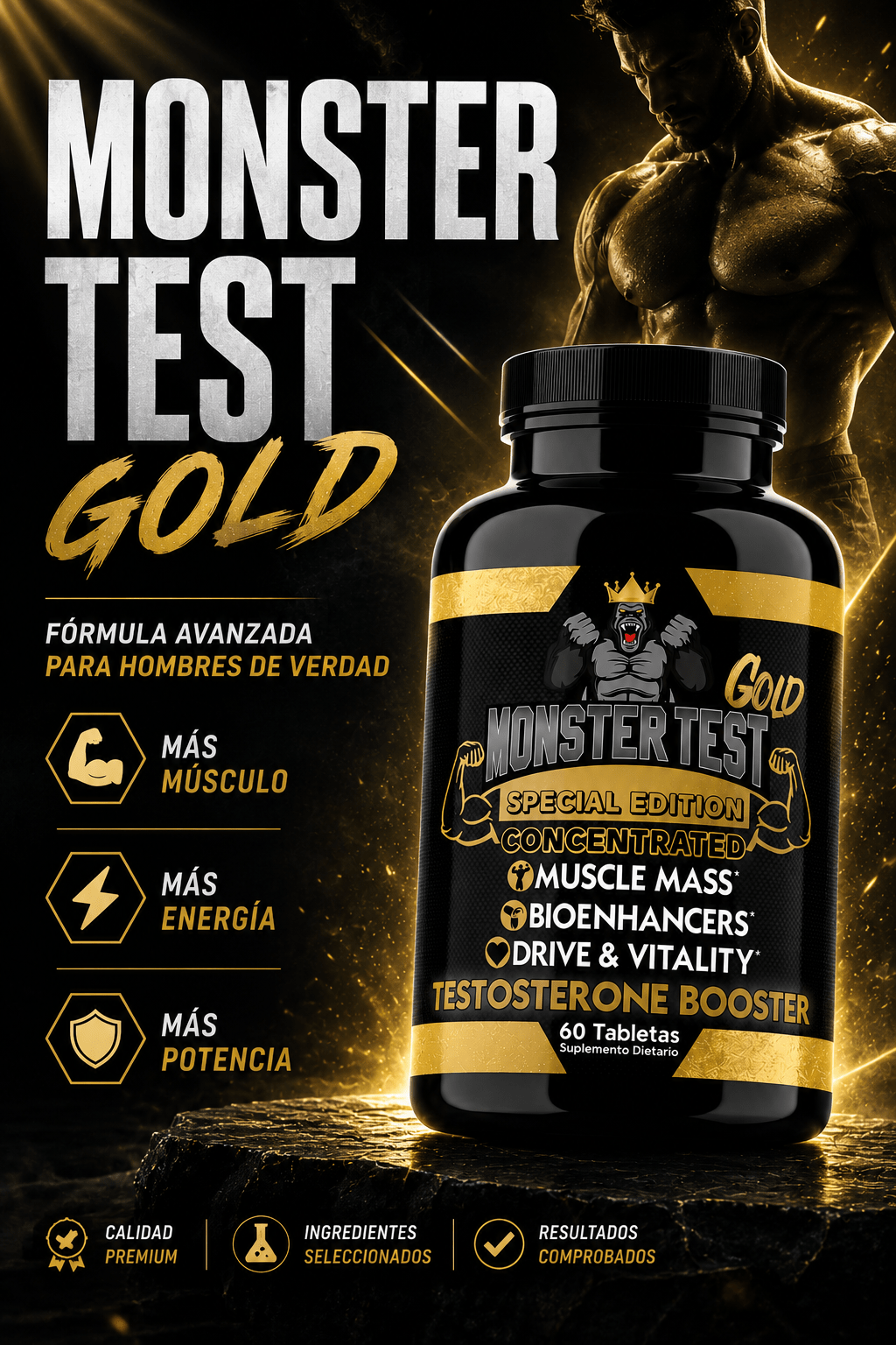 MONSTER GOLD (Definición + Masa Magra) - PowerFit Suplementos