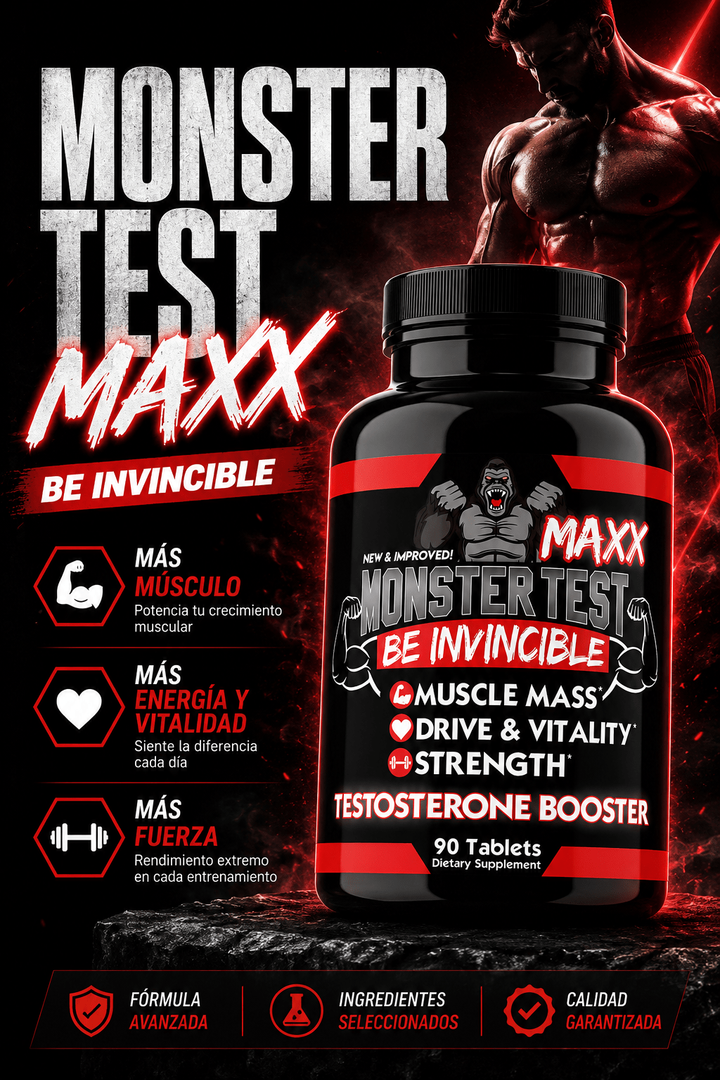 MONSTER MAXX (Fuerza + Volumen Muscular) - PowerFit Suplementos