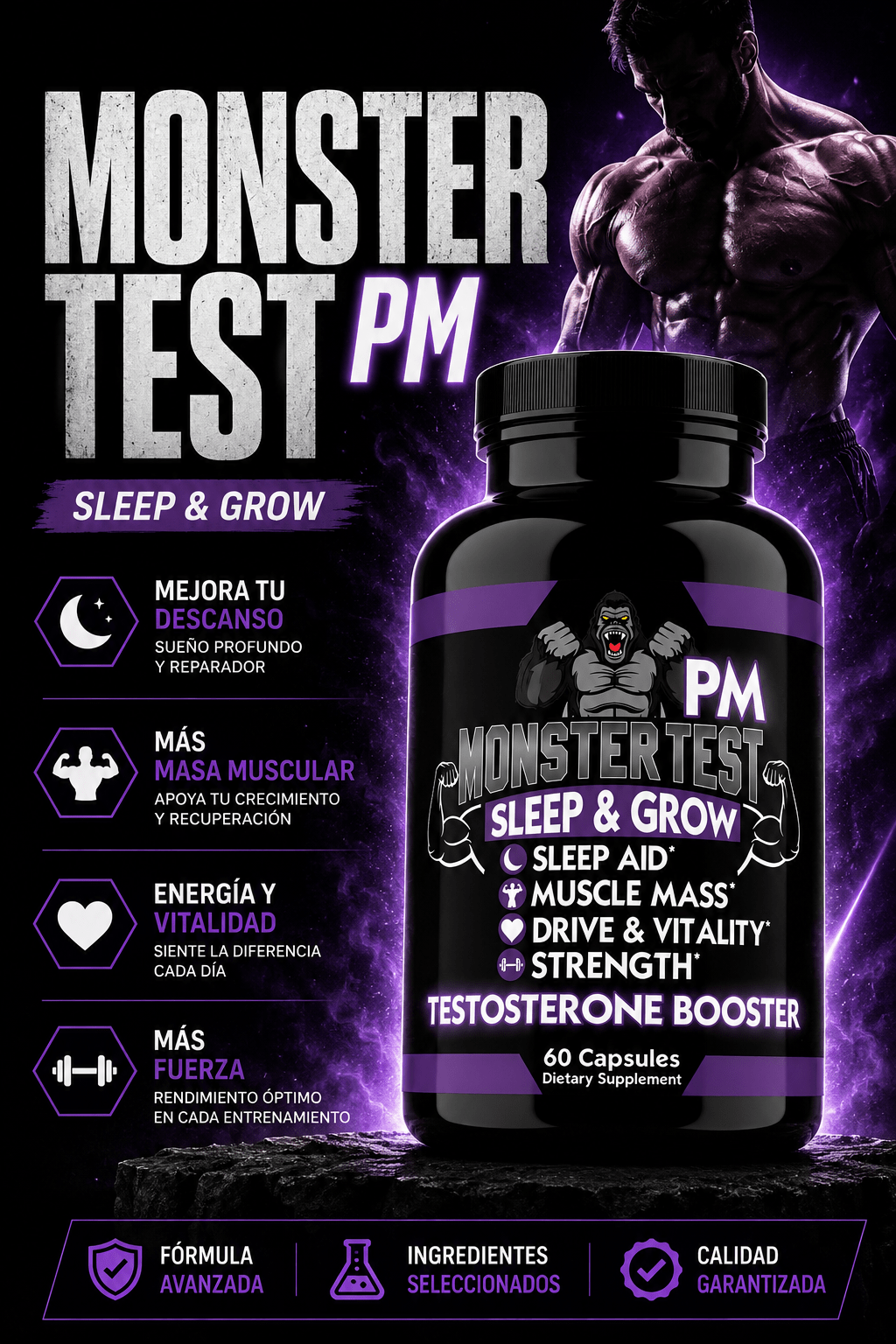 MONSTER PM (Recuperación + Descanso) - PowerFit Suplementos