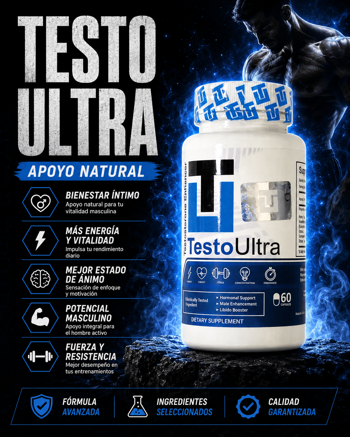 TESTO ULTRA ORIGINAL (Vitalidad Íntima + Energía) - PowerFit Suplementos
